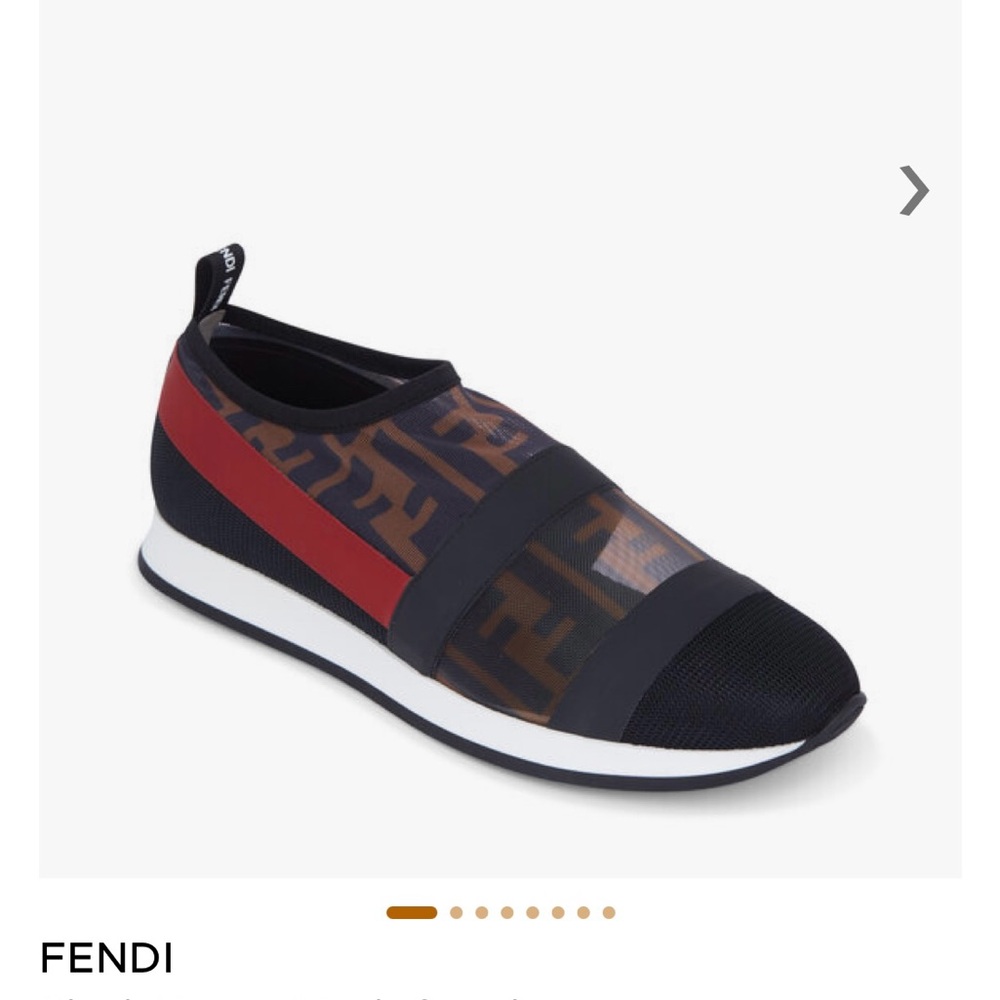 Fendi Women's Black and Brown Slip-On Sneakers